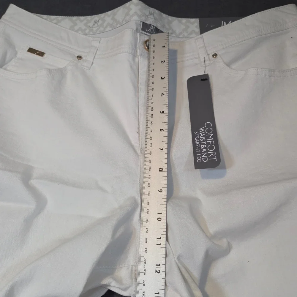 JM Collection Straight Leg Pants Womens 18 White Comfort Waistband Regular